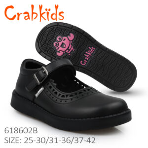 618602B Girls School Shoes Black Kids